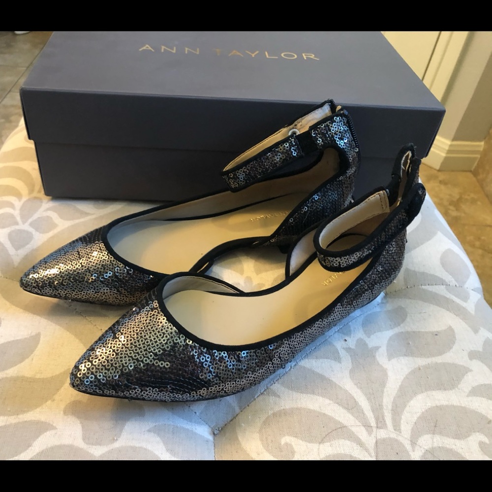 Evana Sequined D’Orsay Flats